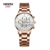 Outros relógios NIBOSI Relógio de pulso feminino Ouro rosa Relógios de luxo para senhoras Relógio de pulso feminino de quartzo à prova d'água Relogio Feminino J230728