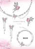 Orecchini MASW Design originale Stile dolce Spessa placcata argento Farfalla Vetro rosa Per donna Ragazza Gioielli di lusso Regalo per feste