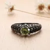 Anneaux De Mariage Noir Fine Cz Doigt Bijoux Vintage Bande Cadeau Vert Pierre Femmes Beau Modèle Spécial Bague De Fiançailles Bijoux Usine