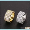 Размер 612 Мужчины Женщины обручальные свадьба Iced Out 4 ряда Cz Gold Silver Love Diamond Luxury Nice Gift 7UWL2 BAND RGCDZ165Q