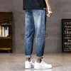 Herrenjeans KN Baggy Jeans Herren Haremshose Loose Fit Frühling Sommer Leichte Hellblaue Jeanshose mit weitem Bein Übergröße Herrenhose J230728