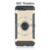 mobiele telefoon gevallen eenvoudige mode case voor huawei p10 plus vinger ring beugel schokbestendig pantser tpu zachte siliconen harde pc mobiele telefoon achterkant x0731