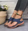 Kvinnor Sandaler 2024 Remmar Summer Causal Women's Flats Open Toe Solid Casual Shoes Rom Wedges thong Sexy L 94 'S