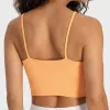 Lu Lu Lemen Dames Kleur Effen Yoga BH Slim Fit Sportbeha Fitnessvest Sexy ondergoed met verwijderbare borstkussentjes Zachte beha Zweetafvoerend Ademend Lingerie