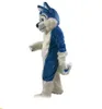 Factory Hot Blue Husky Dog Mascot Costume Cartoon Wolf Dog Character Clothes Christmas Halloween Party Fancy Dress