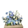 Decorative Flowers 50/70cm Luxury Blue Artificial Flower Row Arrangement Decoration Party Wedding Arch Background Road Collar Rose Ground