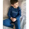 Pajamas 2023 Custom Toddler Kids Ribbed Knitting Solid Cotton Winter Lounge Boy Girl Casual Pyjamas Children Warm Sleepwear 230731