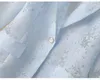 Costumes pour femmes Luxe Été Femmes Fleurs Organza Protection Solaire Blazers Manteau Floral OL Évider Gaze Costume Cardigan Demi Manches Bleu Tops