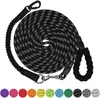 Collares para perros de 5 pies de alta resistencia para mascotas, seguimiento de entrenamiento reflectante, cuerda de nailon, cómodo mango acolchado para perros medianos y grandes