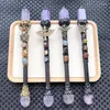 Biżuteria torebki Naturalne piękne ametyst Magic Trace Quartz Crystal Double Point Tower Healing