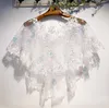 スカーフ女性春夏花刺繍メッシュパシュミナ女性日焼け止めホワイトレースショールクロークR3089
