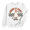 Dames Hoodies Sweatshirts Creep It Real Skateboard Vintage Cartoon Afdrukken Ruimvallend Ronde hals Lange mouw Herfst Truien Katoen Dikke truien 230731