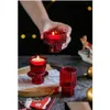 Castiçais 2023 castiçal de vidro rosa nórdico velas europeias suporte de mesa romântico pophor decoração para casa entrega gota jardim Dhaav