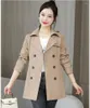 Trench femme 2023 printemps automne manteau femme coréenne Double boutonnage mi-long femmes pardessus femme coupe-vent