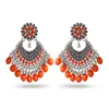 Vintage orange akrylkristallblomma droppörhängen för kvinnor etniska bohemiska uttalande örhängen indisk fest smyckespresent
