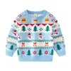 Pullover Feestelijke Fawn Delight Kerst Gebreide Trui voor Peuters 2 8 Jaar Kinderkleding 230731