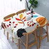 Pano de mesa de outono abóbora e folhagem padrão toalha de mesa à prova dwaterproof água festa decoração de casa capa retangular para lareira de cozinha