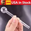 STOCK IN USA Tuyau de brûleur à mazout en verre Transparent 4 pouces Heady Great Tube Nail Tips Fabriqué à la main Dab Rig Tuyaux d'eau 100PCS / LOT Rapide Arrivé