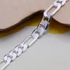 Link Bracelets STAMPED 925 Wedding Nice Gift Silver Plated 6MM Chain Men Women Jewelry Fashion Beautiful Bracelet