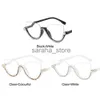 Occhiali da sole di lusso con strass Half Frame Decor Occhiali per donna Occhiali da computer anti-luce blu Fashion Retro Cat Eye Eyewear Frames J230731