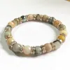 MG1950 NY DESGIN 8 mm Flower Agate Surted Beads Armband Womens Natural Gemstone Heart Chakra Wrist Mala smycken