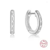 Orecchini a cerchio Aide 925 Sterling Silver Simple Classic 9mm Circle Huggie Per le donne Minimalista CZ Zircon Pave Versatile