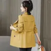 Trench femme 2023 printemps automne manteau femme coréenne Double boutonnage mi-long femmes pardessus femme coupe-vent