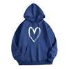 Sweats à capuche pour femmes Love Print Harajuku Loose Women Sweatshirts Korean Oversize Drawstring Pockets Loisirs Sportswear Hooded Tops Pull