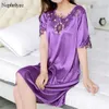 2021 Nowe koszulki nocne Summer Sexy Dame Nightie Nocne odzież Nightdress Krótkie rękawa Seksowna odzież snu Kobieta domowa SLP162 L230626