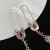 Earring Vintage engrave Pin modeling Ruby Pearl Zircon long Dangle Chandelier, designer temperament sweet cool ladies earrings, banquets, parties, gifts