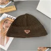 Beanie/Skull Caps Beanie Cap Cappello Lavorato A Maglia Triangolo Invertito Lana Strisce Verticali Di Lana Per Uomo E Donna Trendy Bellezza Unica Drop Dhf8T