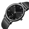 Autres montres CL030 Marque en cuir véritable Votre propre montre Fe Relojes Hombre Custom Men OEM Company Watch Full Blk with Subdial Watch J230728