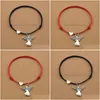 Charm-Armbänder für Damen, Mode, Party, einzigartiger Schmuck, Geschenke, niedliche Flügel, Engel-Anhänger, rote Kordel, Seil, verstellbar, Herz, Tropfenlieferung, Dhbiq