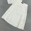 Vestido Couturier Duas Peças Seio Único Lapela Jaqueta Sem Mangas Cintura Alta Saia Plissada Moda Vestido Feminino