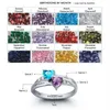 Yizhan подарка на день рождения индивидуальные персонализированные кольца родийного камня гравированные обетованные сердечные кольца для ее 925 серебряного имени 196G