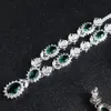 Ensembles de bijoux de mariage WPB Advanced Emerald Set Femmes Boucles D'oreilles Collier Femme Zircon De Luxe Personnalité Fille Cadeau De Vacances 230729