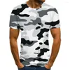 Męskie koszule 2023 Męska kamuflaż T-shirt Summer Casual 3D Printing Of-Neck Fashion Graphic Large Size Streetwear