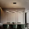 Pendant Lamps Modern LED Curve Lights Industrial Wind Vintage Hanging Lamp Restaurant Light For Living Room Decoration Fixtures