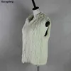 Women's Fur Faux Fur Women's Knitted Real Rabbit Fur Vest Pullover Solid Female Fashion Warm Coat HKD230727