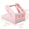 Set di supporto per stampante termica per etichette rosa - Porta etichette sfaccettato per stampante singola per etichette 4x6