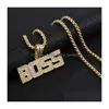 Подвесные ожерелья Hip Hop Bling Boss Ожерелье для боссов Алмаз для мужчин Женщины ночной вечеринки модные украшения Will Will и песчаная доставка Penda Dhlah