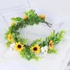 Dekorative Blumen Blume Haarschmuck Stirnbänder für Frauen Mädchen Po Kopfschmuck Requisiten künstliche Blumenkrone Fee Braut Hochzeit