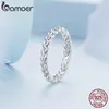 Bröllopsringar 925 Sterling Silver flätad textur Twisted Band Plait Finger Fine Jewelry Gift for Women BSR311 230729