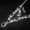 Ensembles de bijoux de mariage WPB Advanced Emerald Set Femmes Boucles D'oreilles Collier Femme Zircon De Luxe Personnalité Fille Cadeau De Vacances 230729
