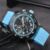 Designer horloges Hoge kwaliteit Avenger horloge Man Quartz Endurance chronograaf 44 mm horloges Meerdere kleuren rubberen band glas