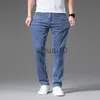 Mäns jeans 2023 Spring Summer New Classic Youth Vitality Men's Fit Straight Thin Denim Jeans Lightweight Cotton Stretch Trousers J230728