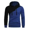 Sweats à capuche pour hommes Toddler Outdoor Pantoufle Mens Automne Et Hiver Mode Casual Couture Contraste Côtes Bouche À Manches Longues À Lacets Pull À Capuche