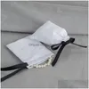 Jewelry Pouches Bags Cotton Gift Party Candy Sack Dstring Pouch With Ribbon 8X11Cm Drop Delivery Packaging Display Otfkn