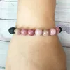 MG0490 8 mm Rhodonite Lava Stone Empilage Poignet Mala Bracelet Protection De L'énergie Bracelet pour Femmes Équilibre Émotionnel Jewelry221r