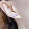 Stud Earrings Elegant Petal Butterfly Water Drop Natural Pink Sapphire Gemstone S925 Silver Women Party Jewelry